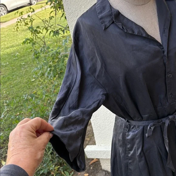 CP Shades gorgeous silk blend black dress w/ great pockets & belt. Made in USA - Picture 8 of 15